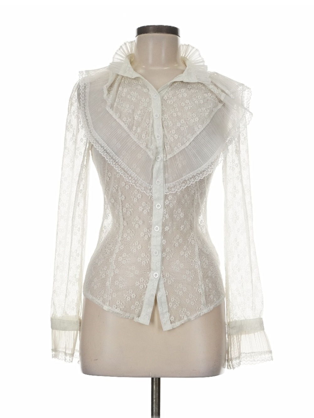 Beulah White Ruffle Lace Victorian Edwardian Steampunk Regency Romantic Top goth